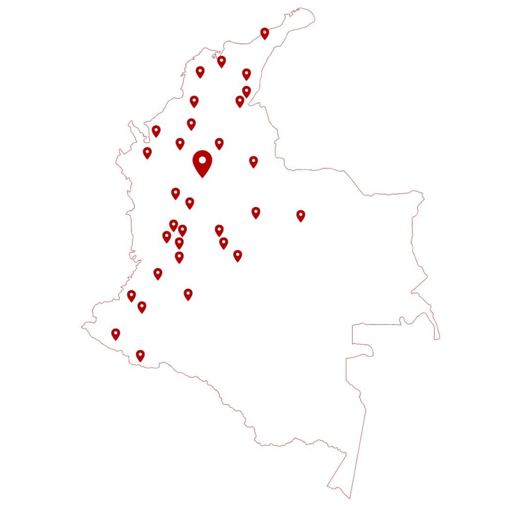 Mapa presencia de Tercol en Colombia